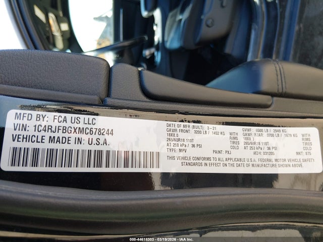 1C4RJFBGXMC678244 Jeep Grand Cherokee Limited 4x4
