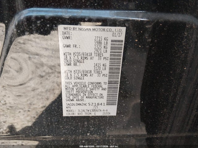 5N1DL0MN2HC521841 Infiniti QX60