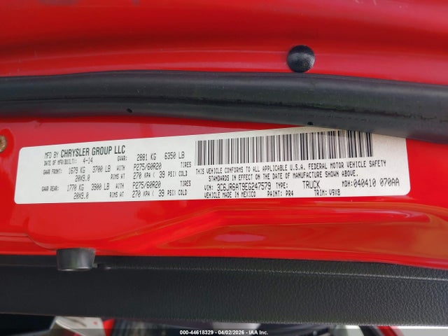 44618329 :رقم المزاد ، 3C6JR6AT9EG247579 vin ، 2014 Ram 1500 Express مزاد بيع