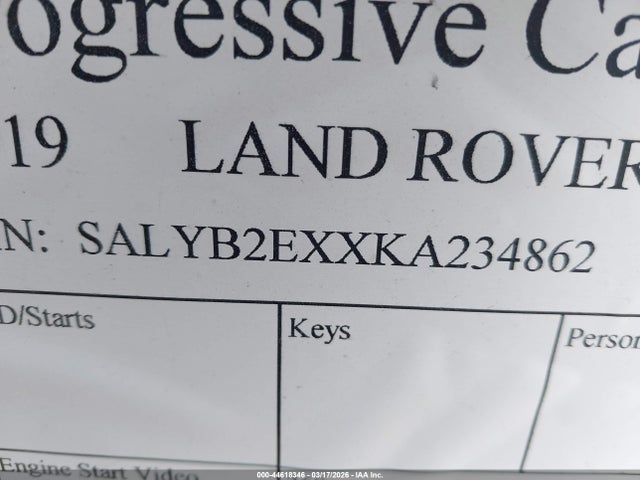 SALYB2EXXKA234862 Land Rover Range Rover Velar P250 S