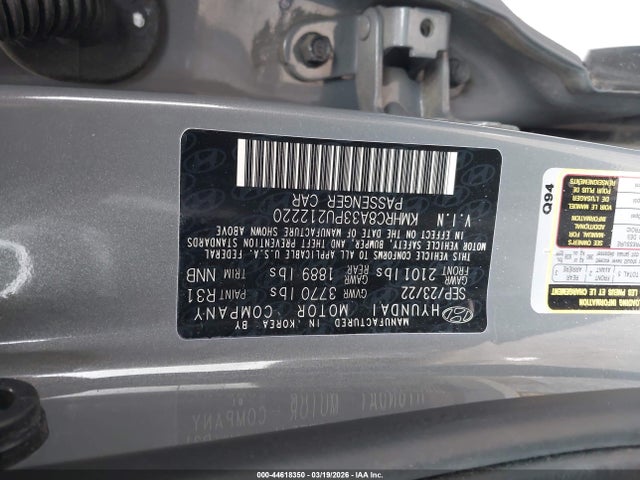 Продаж на аукціоні авто 2023 Hyundai Venue Limited, vin: KMHRC8A33PU212220, номер лоту: 44618350