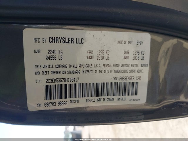 Aukcja sprzedaży 2008 Chrysler 300 Touring, vin: 2C3KA53G78H109417, numer aukcji: 44618379