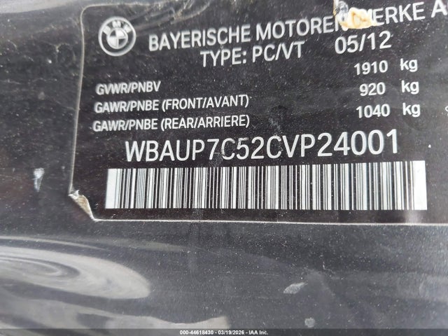 Продаж на аукціоні авто 2012 Bmw 128i, vin: WBAUP7C52CVP24001, номер лоту: 44618430