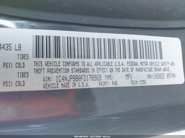 Jeep Patriot Sport 2015 1C4NJPBB0FD178969 Image 9