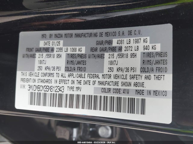 Продажа на аукционе авто 2025 Mazda Cx-30 2.5 S Preferred Package, vin: 3MVDMBCM3SM812343, номер лота: 44618464