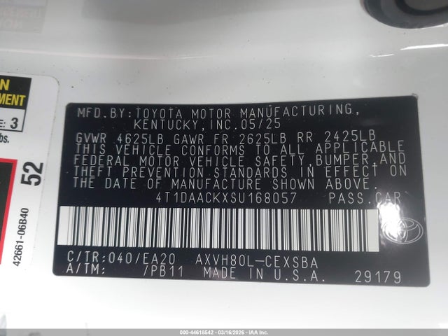 4T1DAACKXSU168057 Toyota CAMRY SE