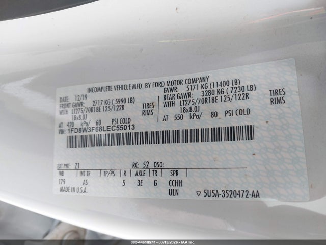 Ford F-350 Chassis Xl 2020 1FD8W3F68LEC55013 Image 9
