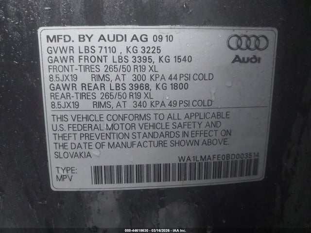 2011 AUDI Q7 WA1LMAFE0BD003514 Photo 8