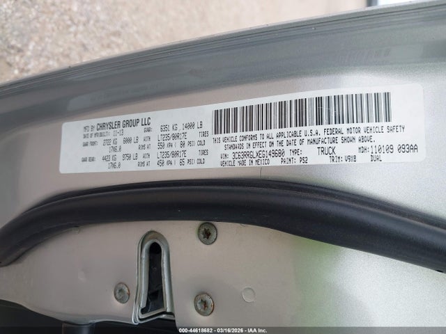 2014 Ram 3500 Tradesman მანქანა იყიდება აუქციონზე, vin: 3C63RRGLXEG149680, აუქციონის ნომერი: 44618682