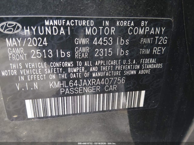 KMHL64JAXRA407756 Hyundai SONATA SEL