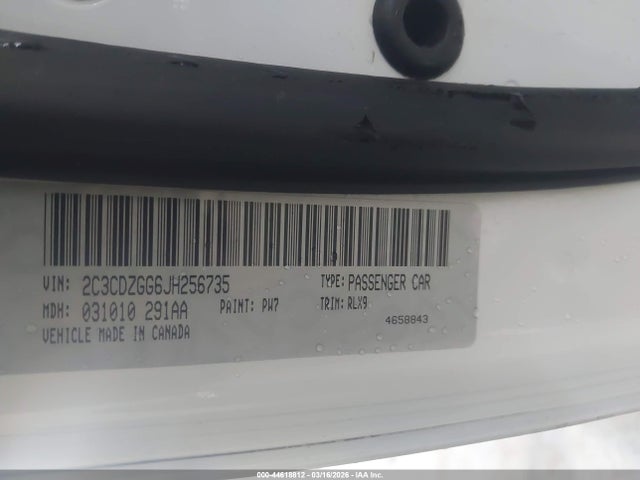 44618812 :رقم المزاد ، 2C3CDZGG6JH256735 vin ، 2018 Dodge Challenger Gt Awd مزاد بيع