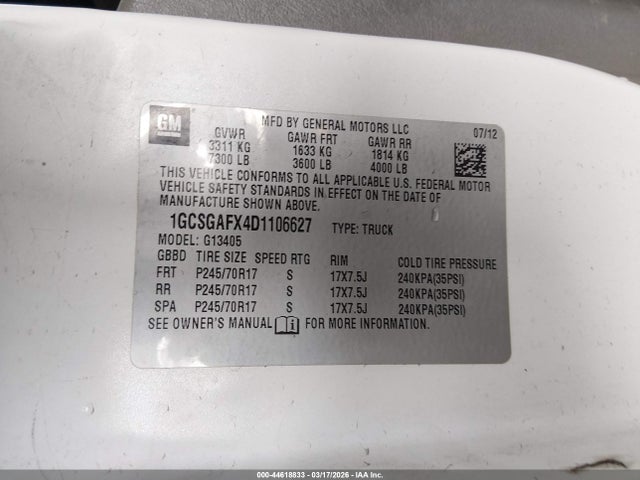 2013 CHEVROLET EXPRESS 1500 1GCSGAFX4D1106627 Photo 8