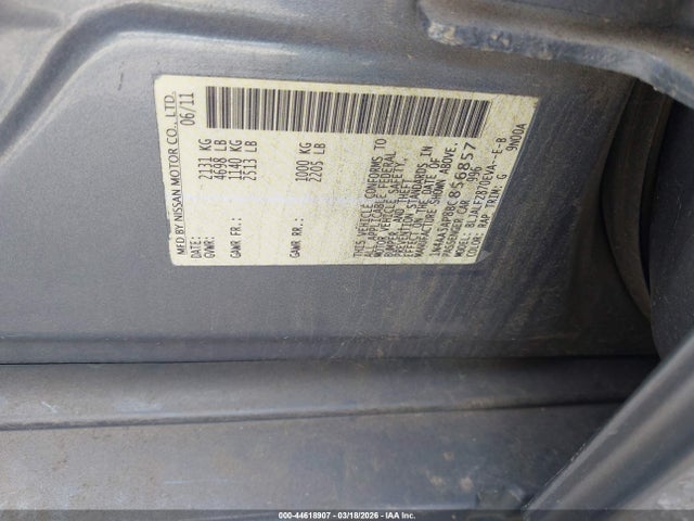 44618907 :رقم المزاد ، 1N4AA5AP8BC856857 vin ، 2011 Nissan Maxima 3.5 Sv مزاد بيع