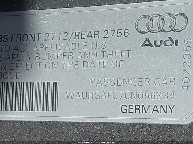 2012 AUDI A6 WAUHGAFC7CN056334 Photo 8