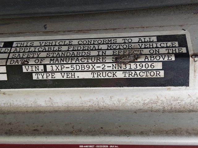 1992 Peterbilt 379 მანქანა იყიდება აუქციონზე, vin: 1XP5DB9X2NN313906, აუქციონის ნომერი: 44618927