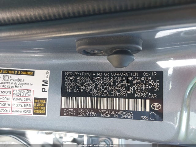JTDS4RCE4LJ032991 Toyota COROLLA SE
