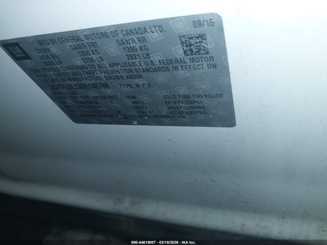 Aukcja sprzedaży 2016 Gmc Terrain Slt, vin: 2GKFLUE33G6148788, numer aukcji: 44619007