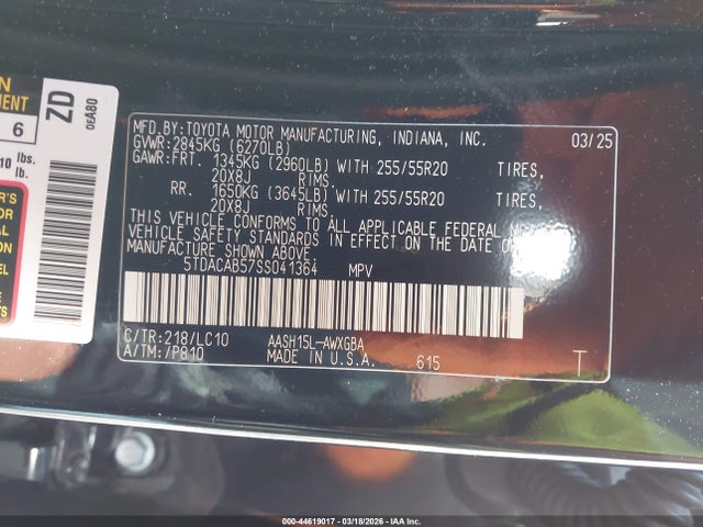 5TDACAB57SS041364 Toyota Grand Highlander Hybrid Limited