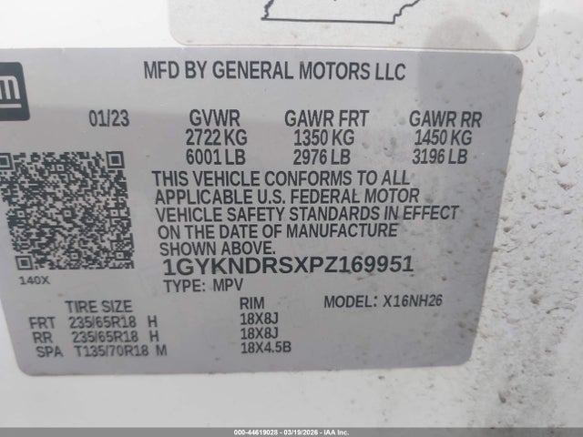 Aukcja sprzedaży 2023 Cadillac Xt5 Awd Premium Luxury, vin: 1GYKNDRSXPZ169951, numer aukcji: 44619028