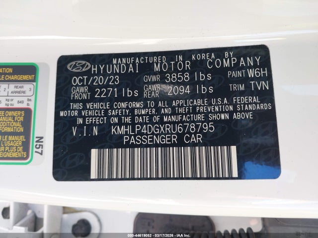 KMHLP4DGXRU678795 Hyundai Elantra Limited