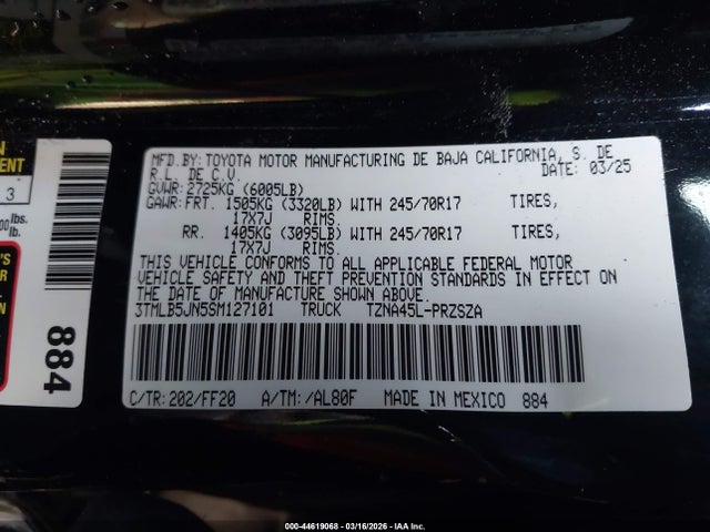 Toyota Tacoma Sr5 2025 3TMLB5JN5SM127101 Image 9