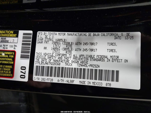 3TMLB5JN6TM228360 Toyota Tacoma Sr5