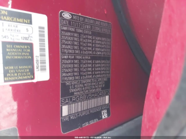 2017 LAND ROVER DISCOVERY SALRGBBV5HA045912 Photo 8