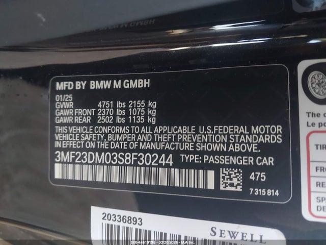 BMW M2 2025 3MF23DM03S8F30244 Image 9