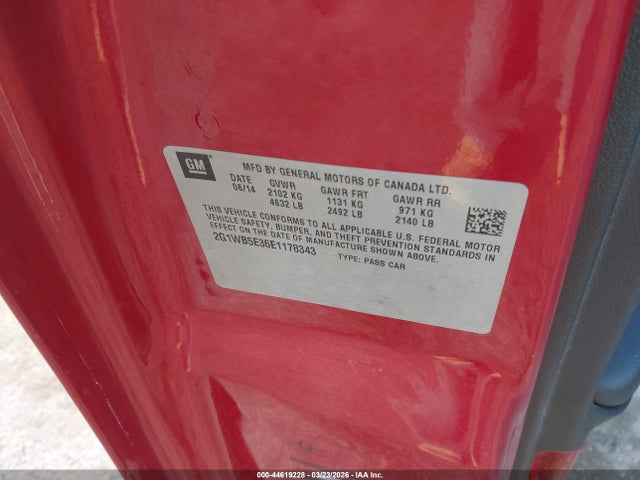 44619228 :رقم المزاد ، 2G1WB5E36E1178343 vin ، 2014 Chevrolet Impala Limited Lt مزاد بيع