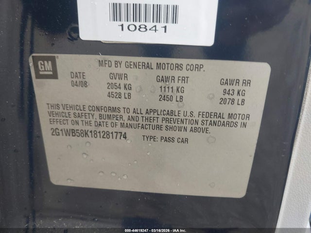 2008 CHEVROLET IMPALA 2G1WB58K181281774 Photo 8