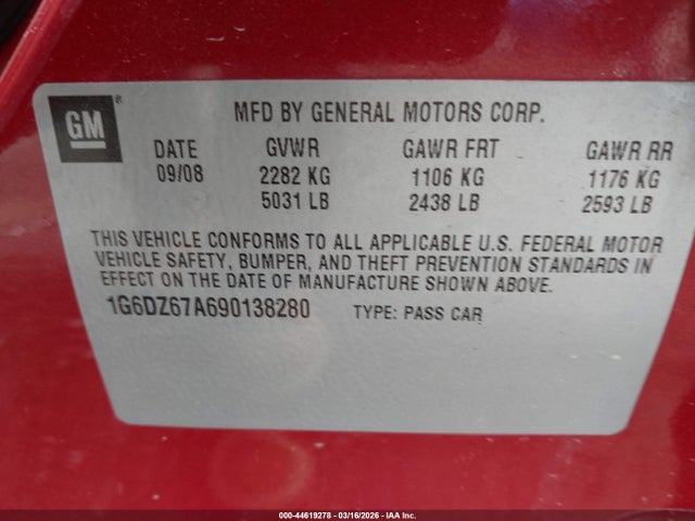 2009 CADILLAC STS 1G6DZ67A690138280 Photo 8