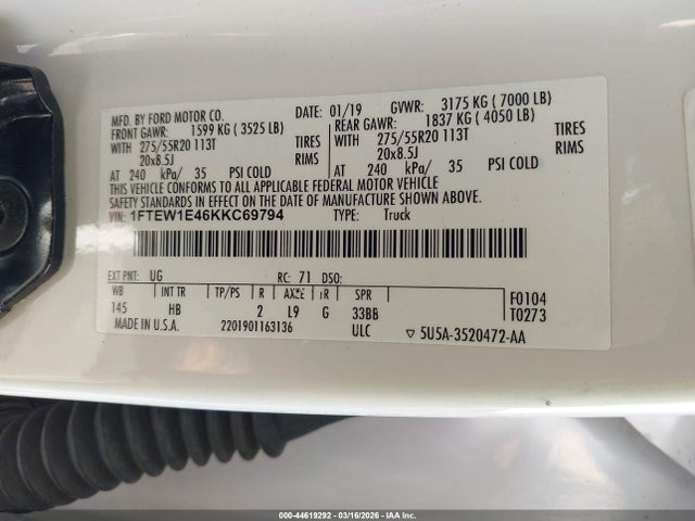 2019 FORD F-150 1FTEW1E46KKC69794 Photo 8