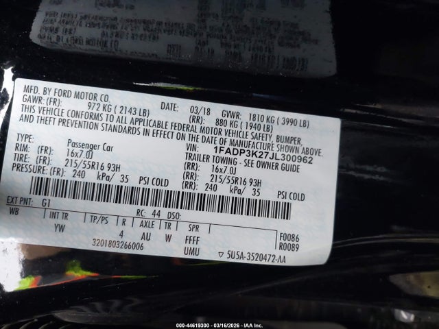 Ford FOCUS SE 2018 1FADP3K27JL300962 Image 9
