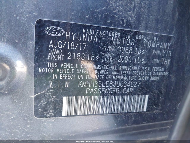 KMHH35LE8JU034627 Hyundai ELANTRA GT