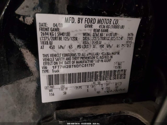 2011 FORD F-250 1FT7W2BT6BEC51787 Photo 8