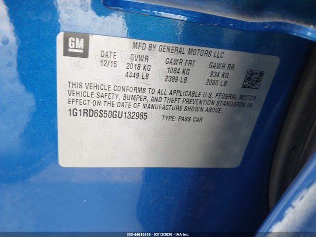 Chevrolet Volt Premier 2016 1G1RD6S50GU132985 Image 9