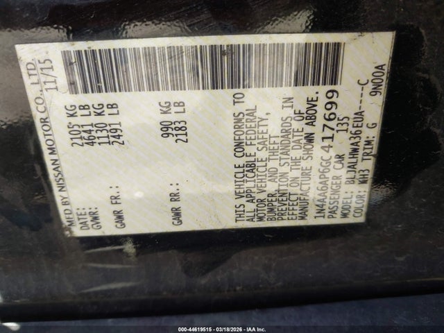 2016 NISSAN MAXIMA 1N4AA6AP6GC417699 Photo 8