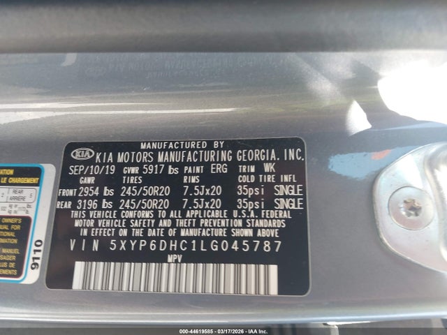 5XYP6DHC1LG045787 KIA Telluride S