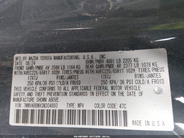 Aukcja sprzedaży 2025 Mazda Cx-50 2.5 S Preferred Package, vin: 7MMVABBMXSN304893, numer aukcji: 44619590