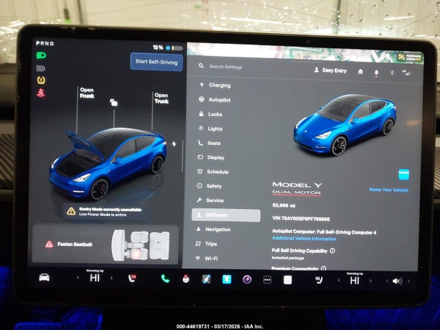 2023 Tesla Model Y Performance Dual Motor All-wheel Drive მანქანა იყიდება აუქციონზე, vin: 7SAYGDEF6PF795895, აუქციონის ნომერი: 44619731