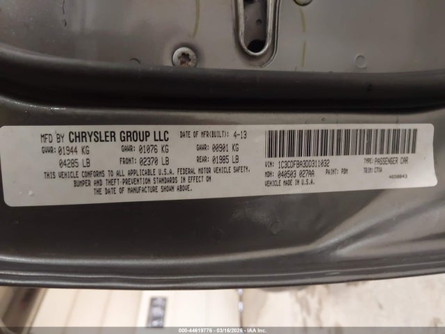 44619776 :رقم المزاد ، 1C3CDFBA3DD311032 vin ، 2013 Dodge Dart Sxt مزاد بيع
