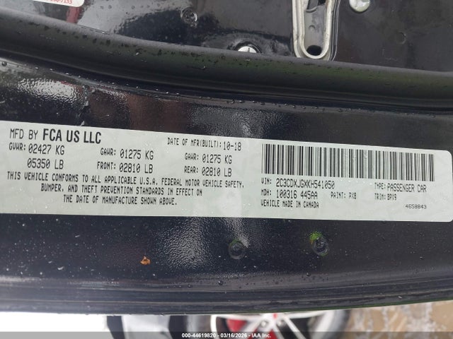 Продаж на аукціоні авто 2019 Dodge Charger Sxt Awd, vin: 2C3CDXJGXKH541050, номер лоту: 44619820