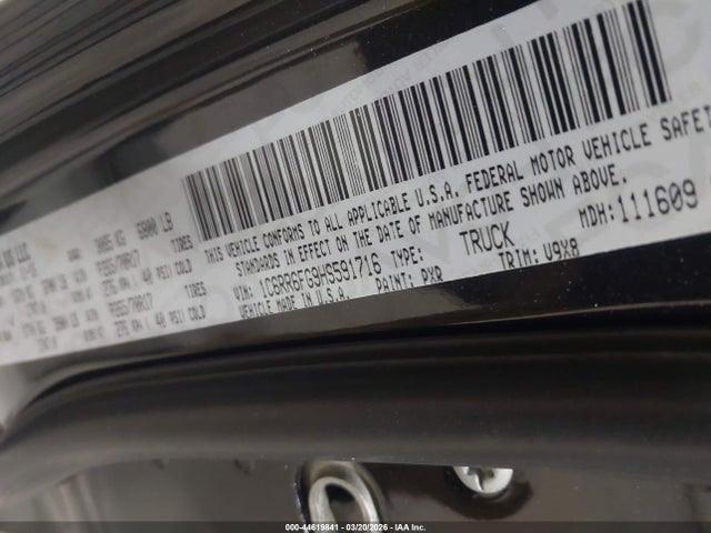 44619841 :رقم المزاد ، 1C6RR6FG9HS591716 vin ، 2017 Ram 1500 Tradesman  4x2 6'4 Box مزاد بيع