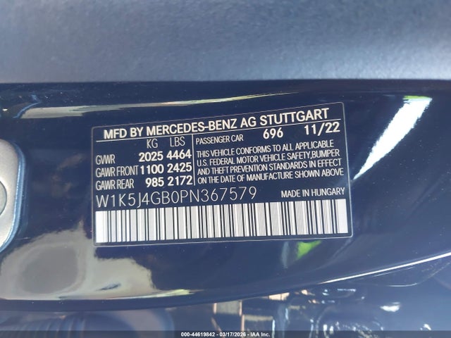 44619842 :رقم المزاد ، W1K5J4GB0PN367579 vin ، 2023 Mercedes-benz Cla 250 Coupe مزاد بيع