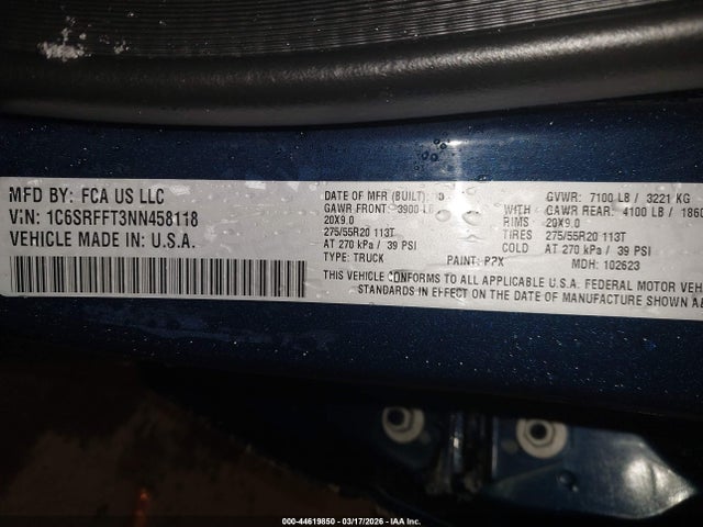 2022 RAM 1500 1C6SRFFT3NN458118 Photo 8