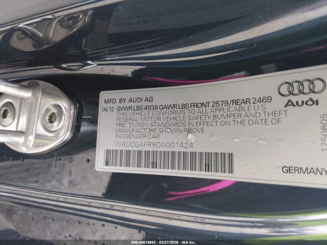 Продажа на аукционе авто 2013 Audi S5 3.0t Premium Plus, vin: WAUCGAFR9DA001424, номер лота: 44619852