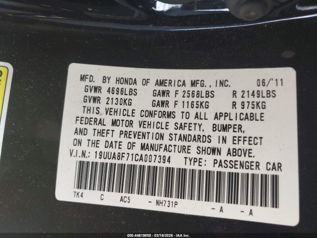 2012 ACURA TL 19UUA8F71CA007394 Photo 8
