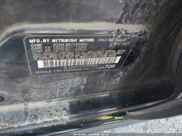 Aukcja sprzedaży 2024 Mitsubishi Mirage Es, vin: ML32AUHJ0RH006649, numer aukcji: 44619871