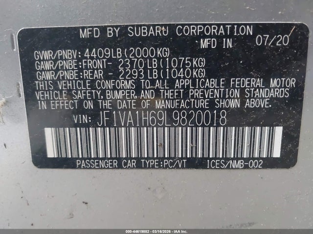 2020 SUBARU WRX JF1VA1H69L9820018 Photo 8