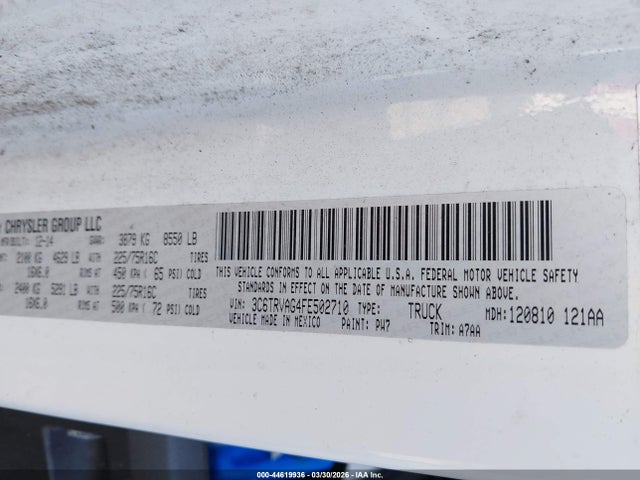 2015 RAM PROMASTER 1500 3C6TRVAG4FE502710 Photo 8
